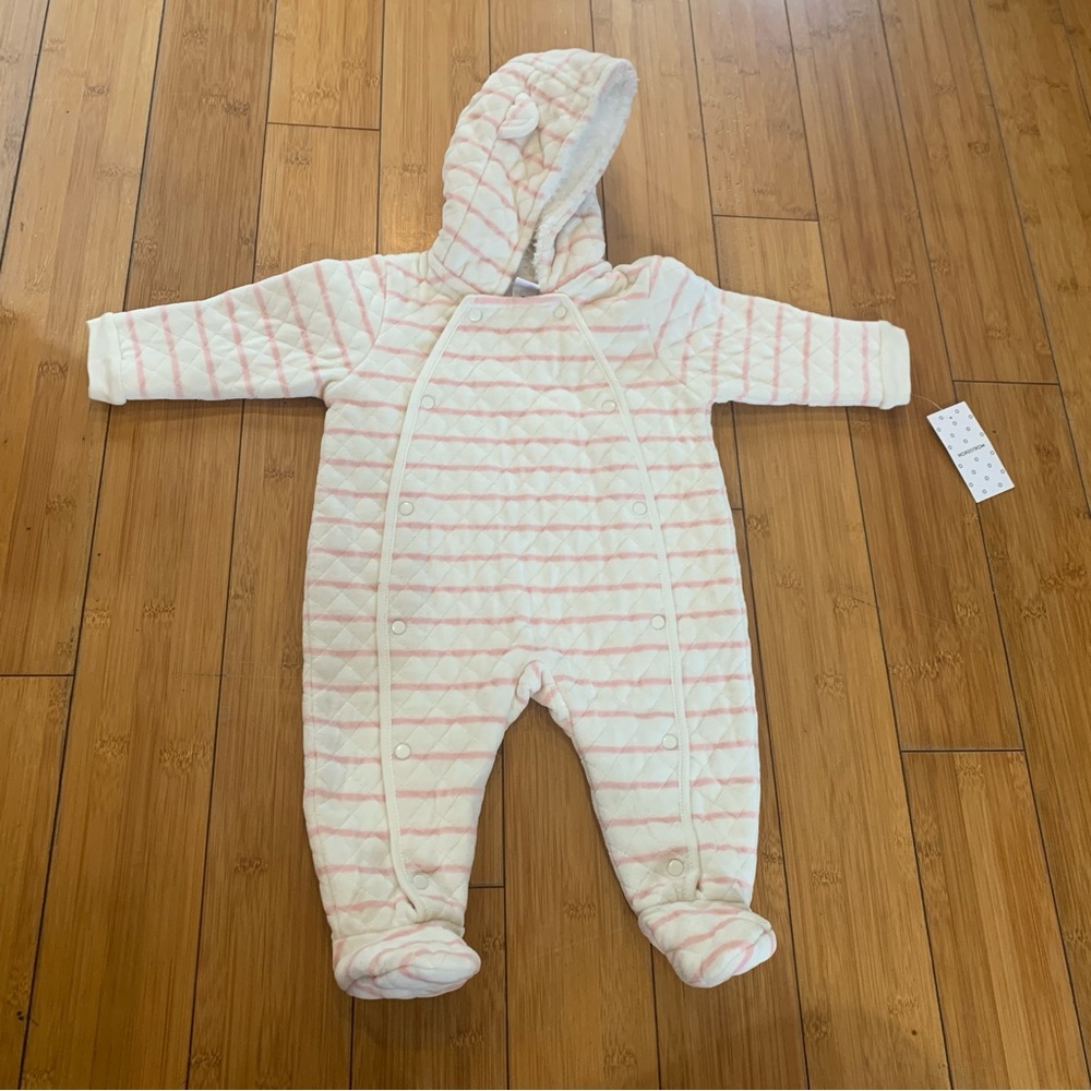 Nordstrom Pink and White Quilted Footie